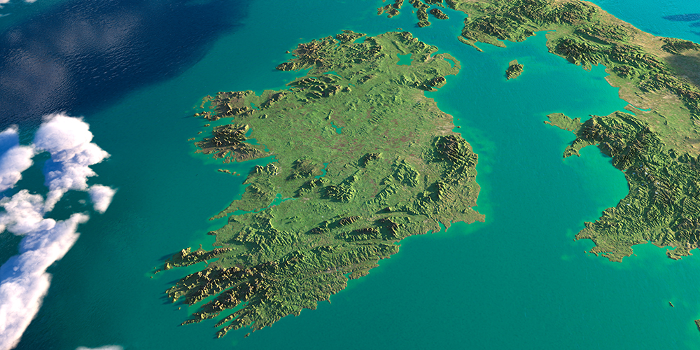 Satellite view of Ireland